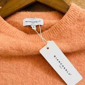 BIANCO & BLU ITALIAN MADE ALPAKA WOOL BLEND SALMON Sweater NWT